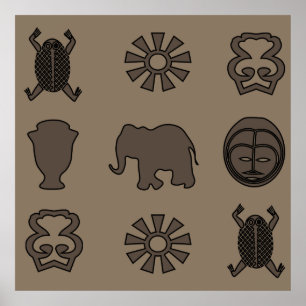 african abstract ornament design afro art poster