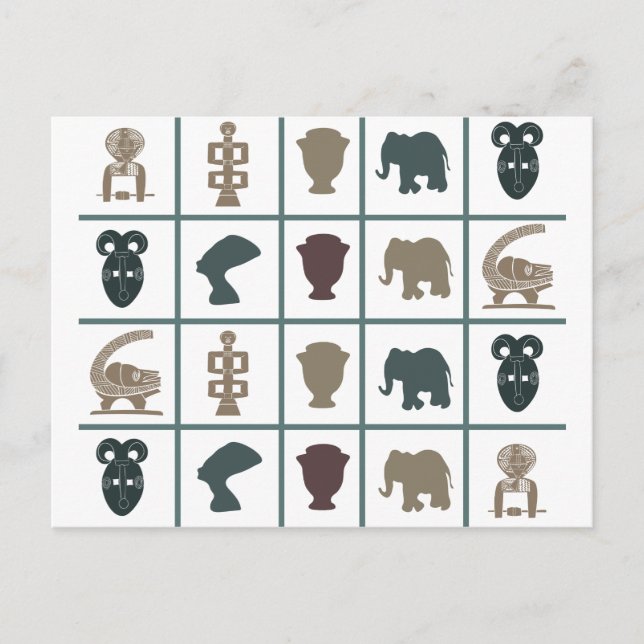 African abstract tribal art postcard (Front)