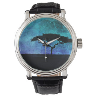 African Acacia Tree and Farmer Watch