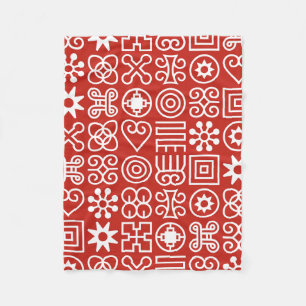 African Adinkra Fleece Blanket