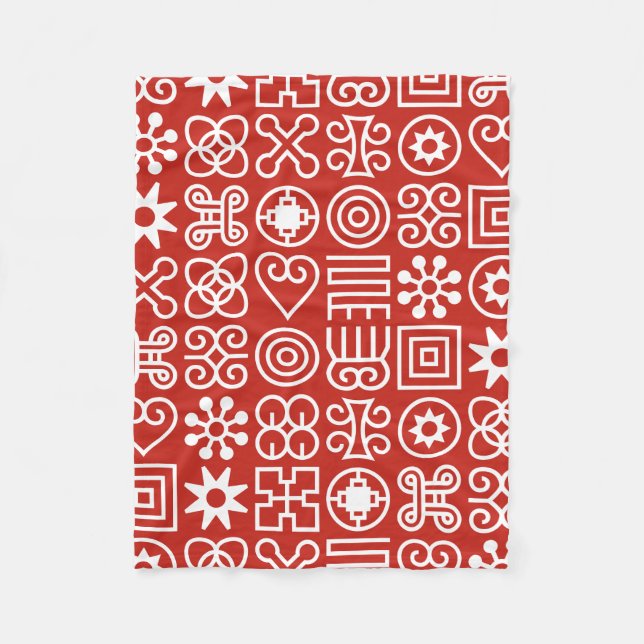 African Adinkra Fleece Blanket (Front)