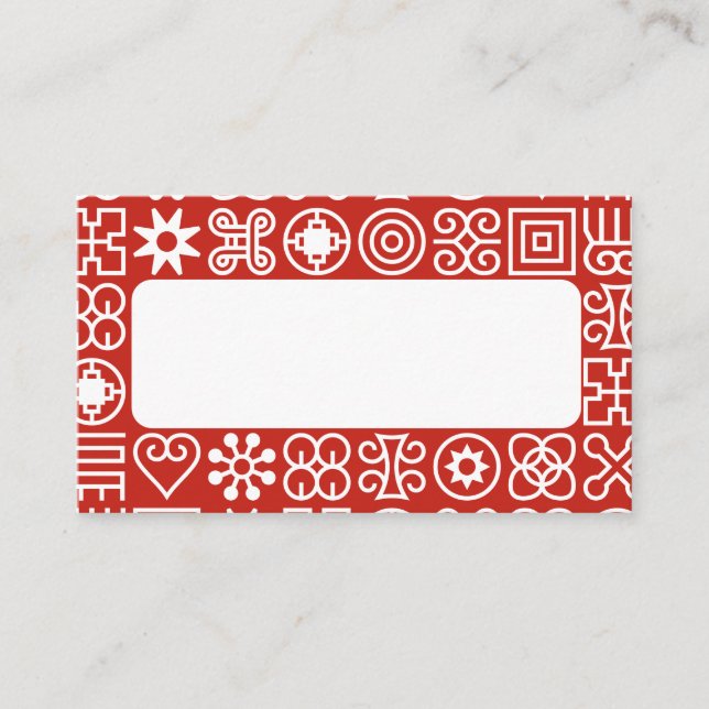 African Adinkra Place Card (Front)