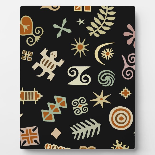 African Adinkra Symbols Plaque (Front)