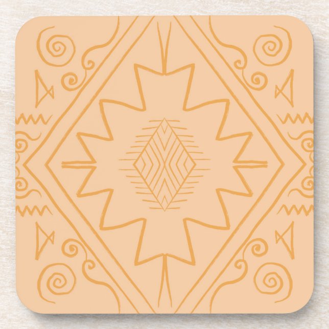 african , afracan pattern ,brown ,elegant ,nature  coaster (Front)