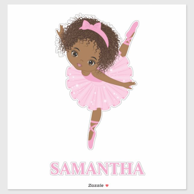 African Amecan Ballerina Girl Vinyl Sticker (Sheet)