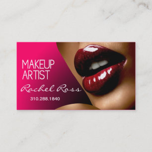African America Big Glossy Lips   fuschia Business Card