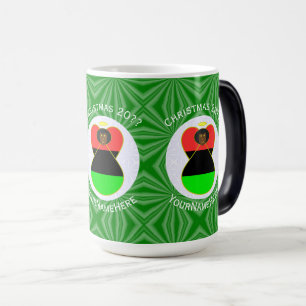 African America Flag Christmas Angel Personalised  Magic Mug