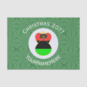 African America Flag Christmas Angel Personalised  Tissue Paper