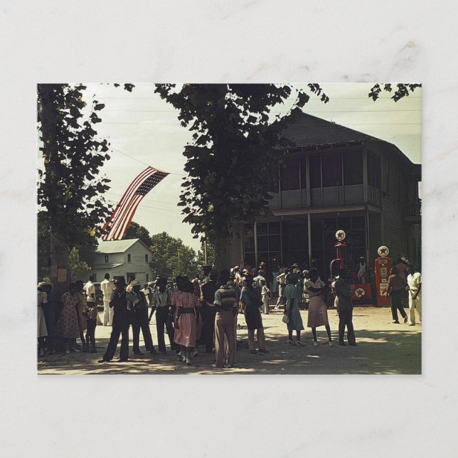 African American 4th of July celebration Postcard (Front)