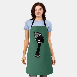 African American abstract woman profile Apron