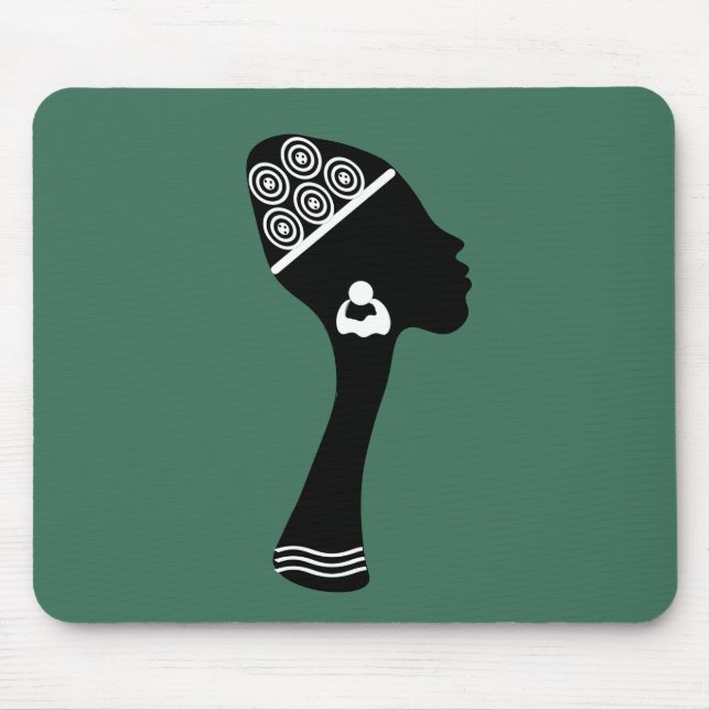 African American abstract woman profile Mouse Mat (Front)