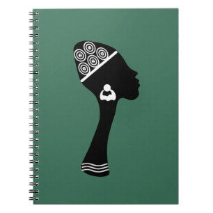 African American abstract woman profile Notebook