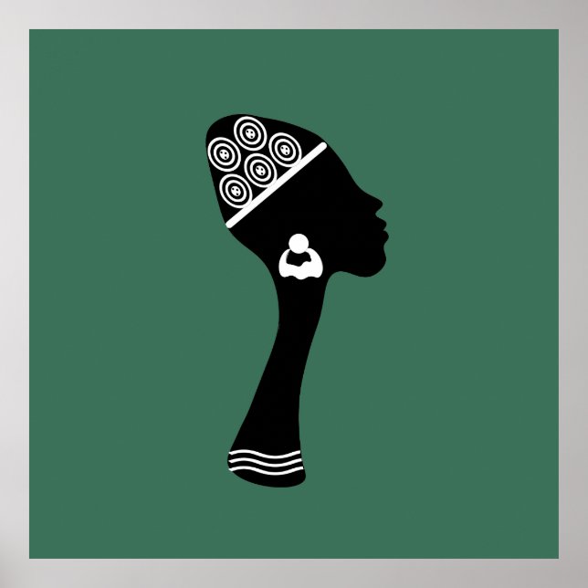 African American abstract woman profile Poster (Front)