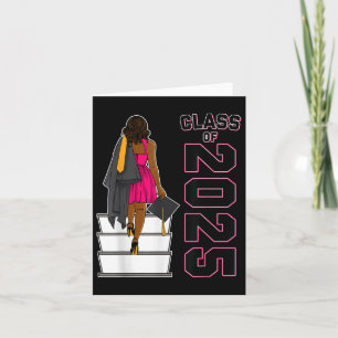 African American Afro Black Girl Graduation Cl Of  Card