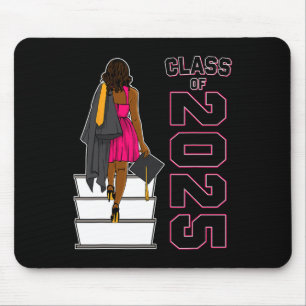 African American Afro Black Girl Graduation Cl Of  Mouse Mat