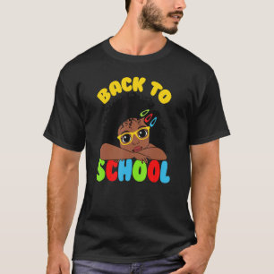 African American Afro Girl Glasses Black Girl Back T-Shirt
