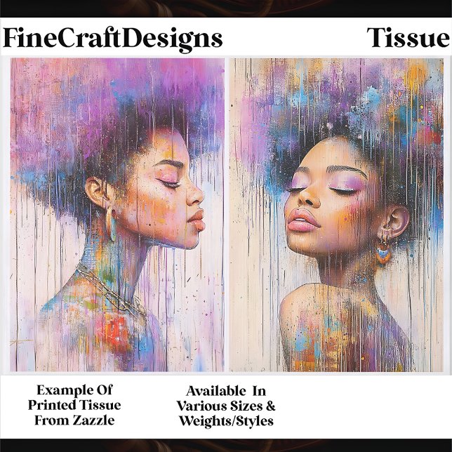 African American Afro Hair Women EX8 Decoupage Tissue Paper (Creator Uploaded)