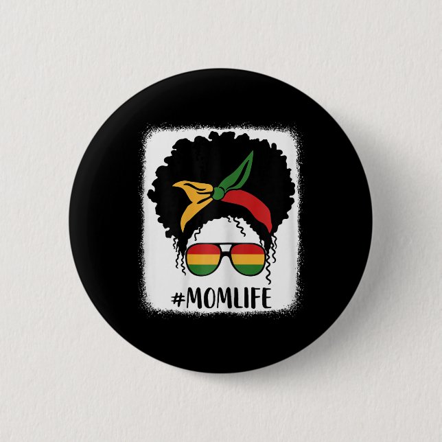 African American Afro Mum Life Black Mum Mothers D 6 Cm Round Badge (Front)