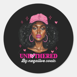 African American Afro Queen Sy Black Woman Unbothe Classic Round Sticker