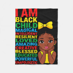 African american am black child black history fleece blanket