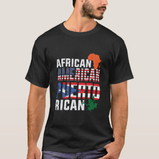 African American and Puerto Rican flag  T-Shirt