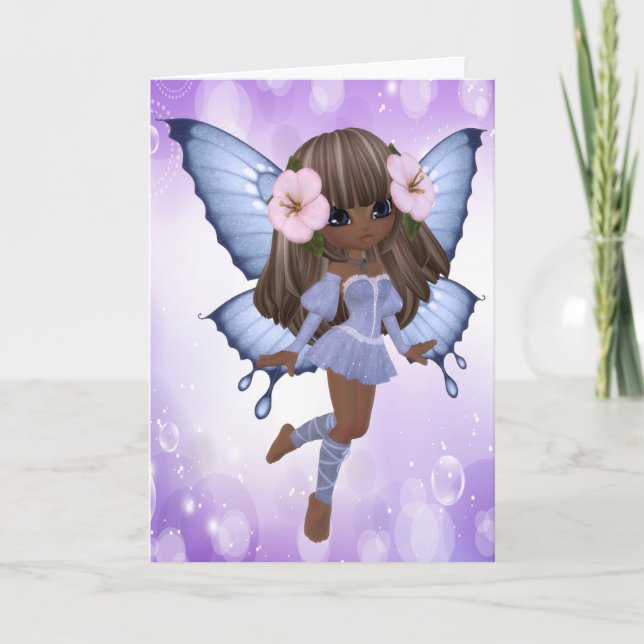 African American and Purple Fairy Card (Front)