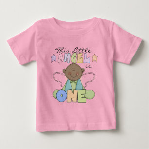 African American Angel 1st Birthday Tshirts