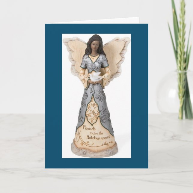 African American Angel Christmas Holiday Card (Front)