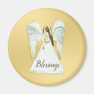 African American Angel Christmas Magnet
