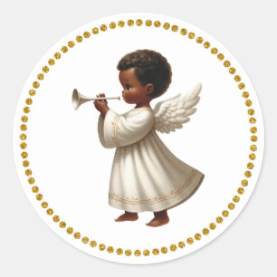 African American Angel Christmas Sticker