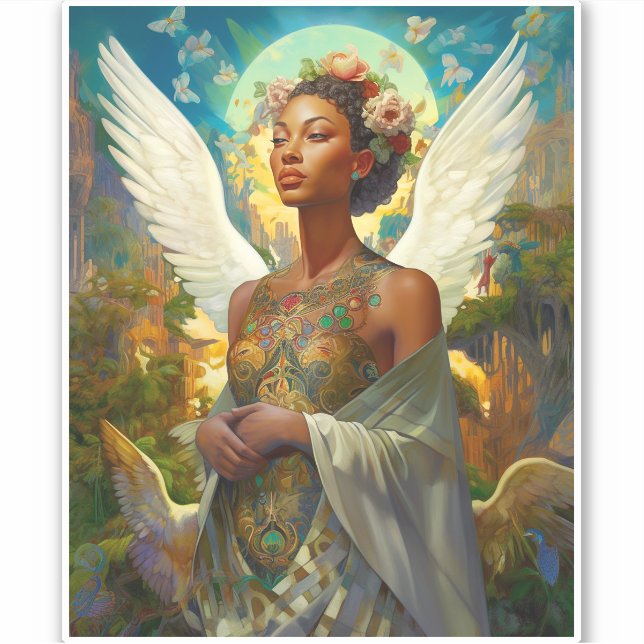 African American Angel Goddess Fantasy Art (Front)