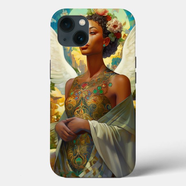 African American Angel Goddess Fantasy Art Case-Mate iPhone Case (Back)