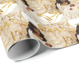 African American Angel & Holy Child Christmas Wrapping Paper