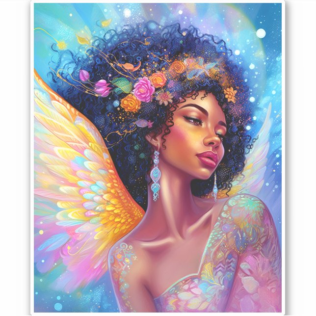 African American Angel Lady Fantasy Art (Front)