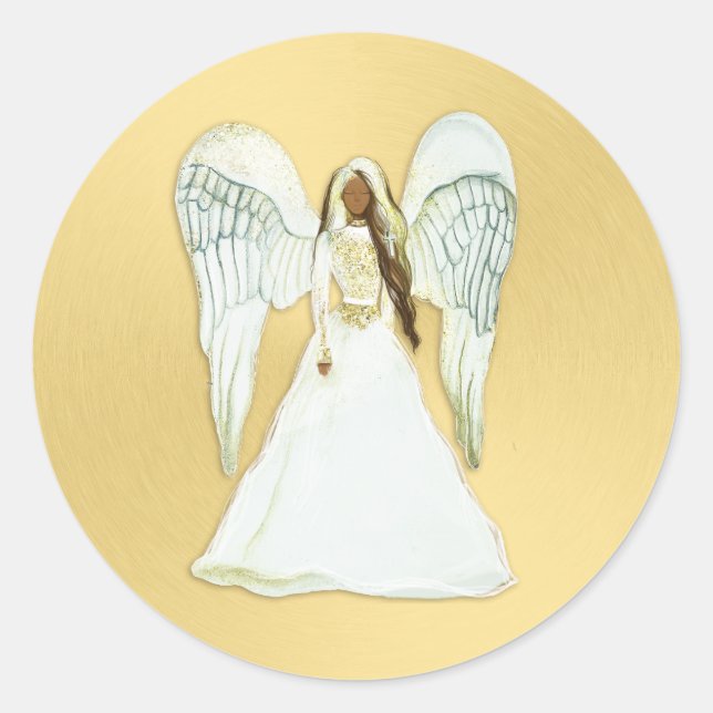 African American Angel Sticker (Front)