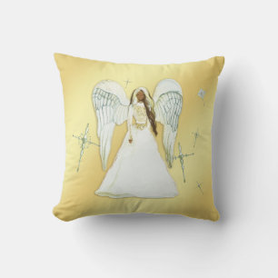 African American Angel Throw Pillow