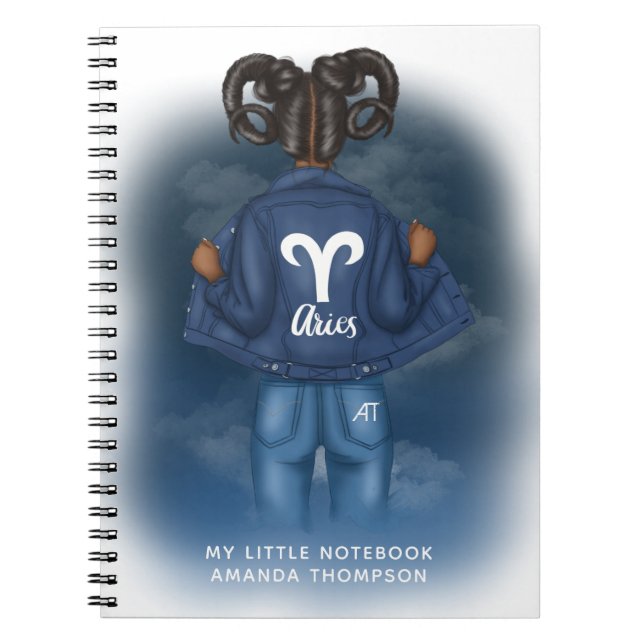 African American Aries Sign Personal Notebook (Front)