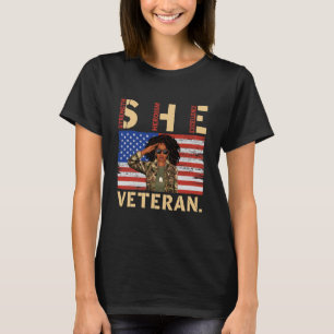 African American Army Veteran Woman T-Shirt