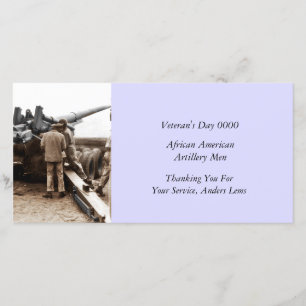 African American Artillerymen WWII Thank You Card