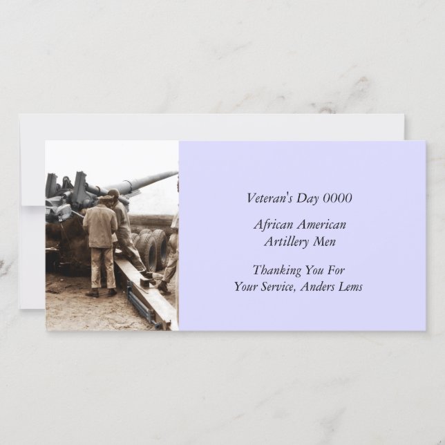 African American Artillerymen WWII Thank You Card (Front)