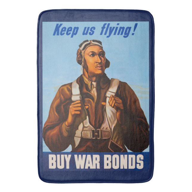 African American Aviators Fighter Pilots of WW2  Bath Mat (Front Vertical)