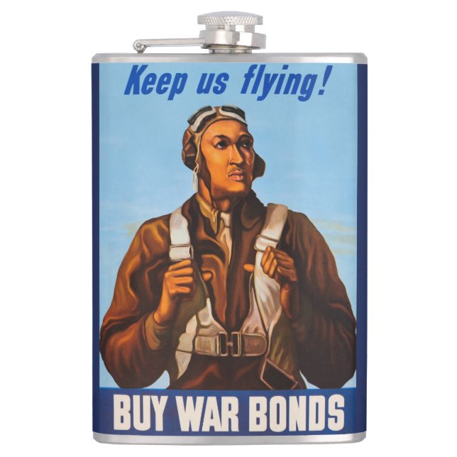 African American Aviators Fighter Pilots of WW2  Hip Flask (Front)