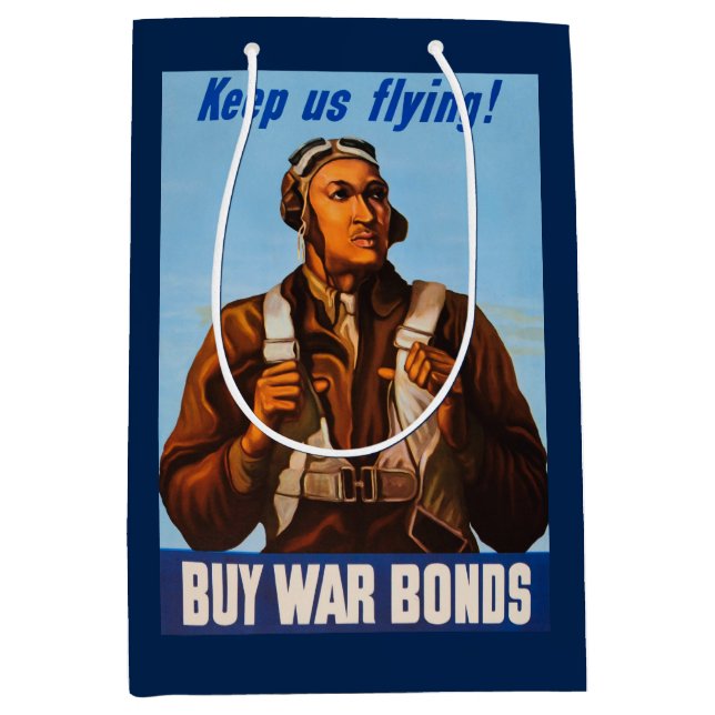 African American Aviators Fighter Pilots of WW2  Medium Gift Bag (Front)