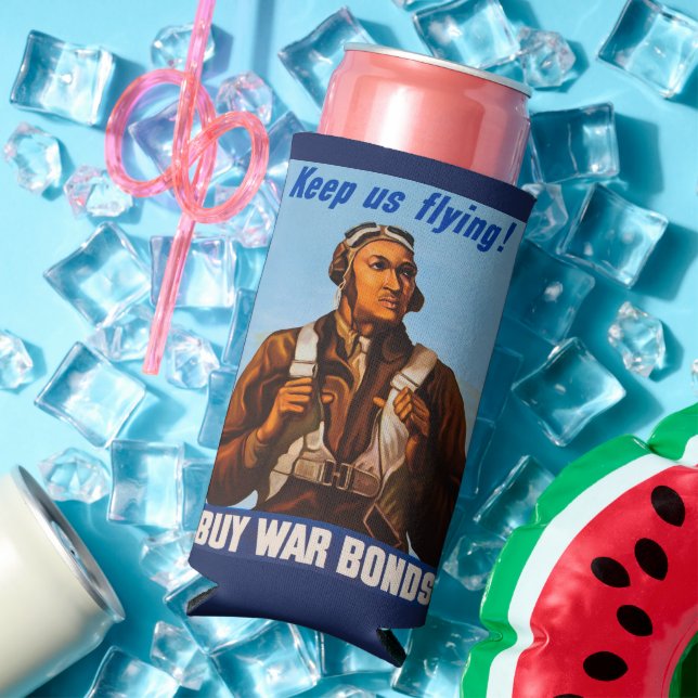 African American Aviators Fighter Pilots of WW2  Seltzer Can Cooler (In Situ Summer)