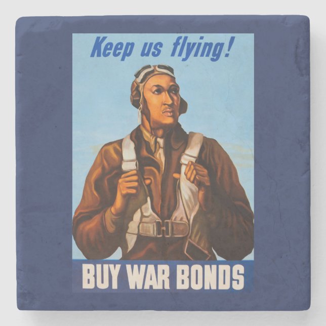 African American Aviators Fighter Pilots of WW2  Stone Coaster (Front)