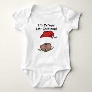 African American Baby 1st Christmas Bodysuit