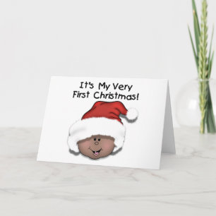 African American Baby 1st Christmas Holiday Card