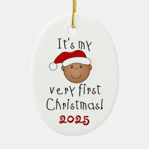 African American Baby 1st Christmas Ornament