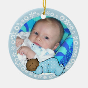 African American  Baby 1st Christmas Ornament
