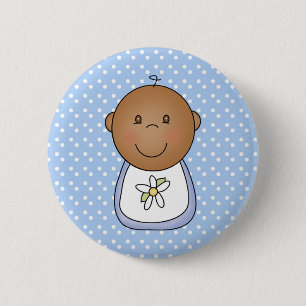 African American Baby Boy 6 Cm Round Badge